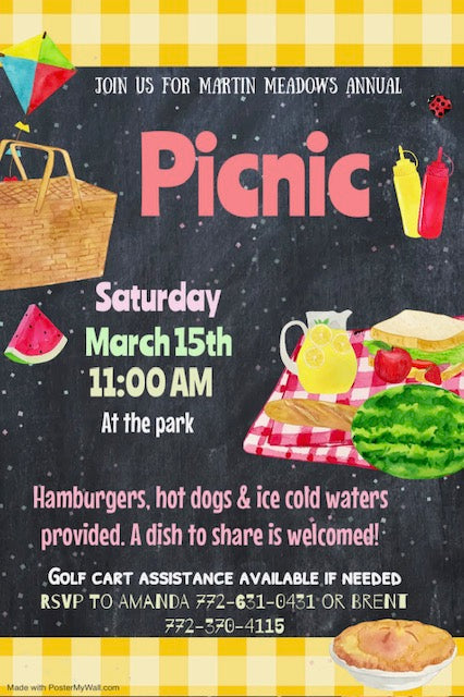 2025 Spring Picnic - Saturday March 15th